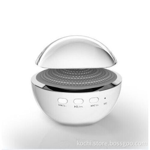 Bedside Bluetooth Speaker with Crystal Music Box/LED Clock/Desk/Table Light Functions, Acrylic Case